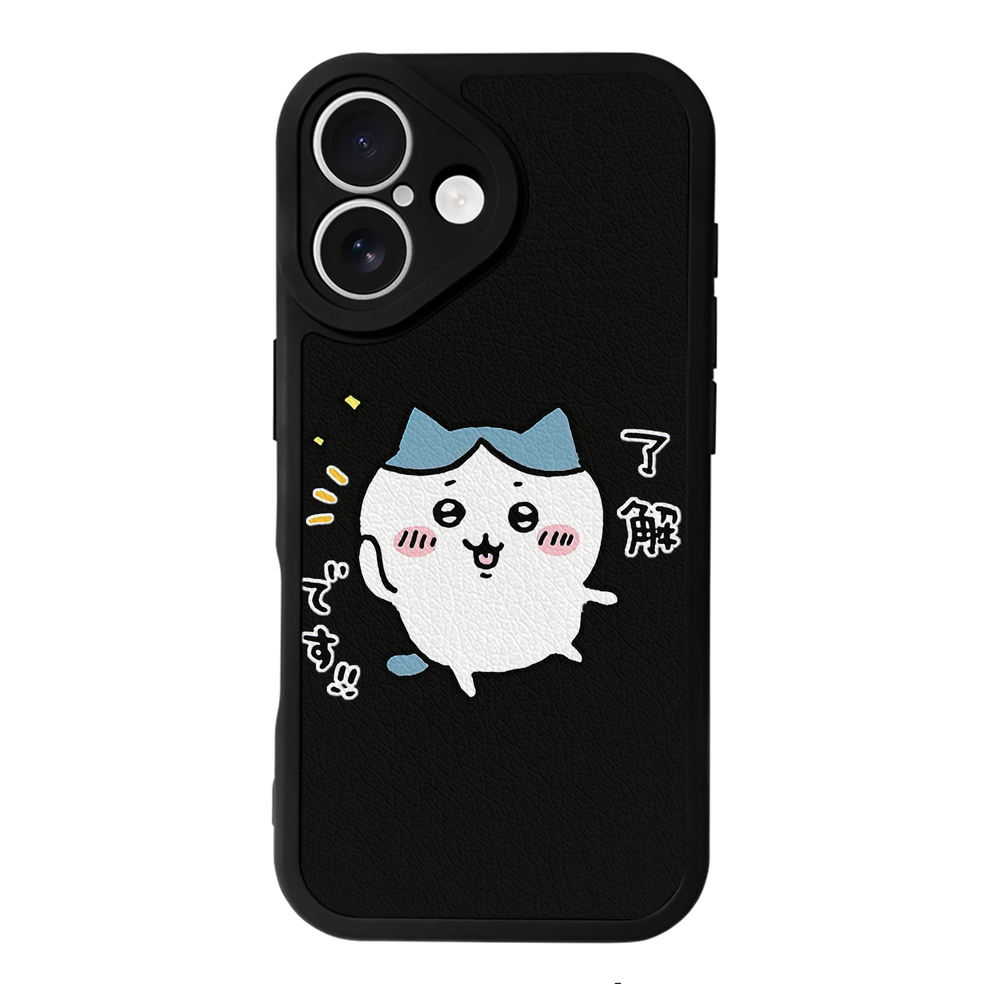 （画像用） ちいかわ ハチワレ Chii-kawa hachiware 【iPhone 16シリーズ対応】シリコンスマホケース（レザー調） 材質：シリコン